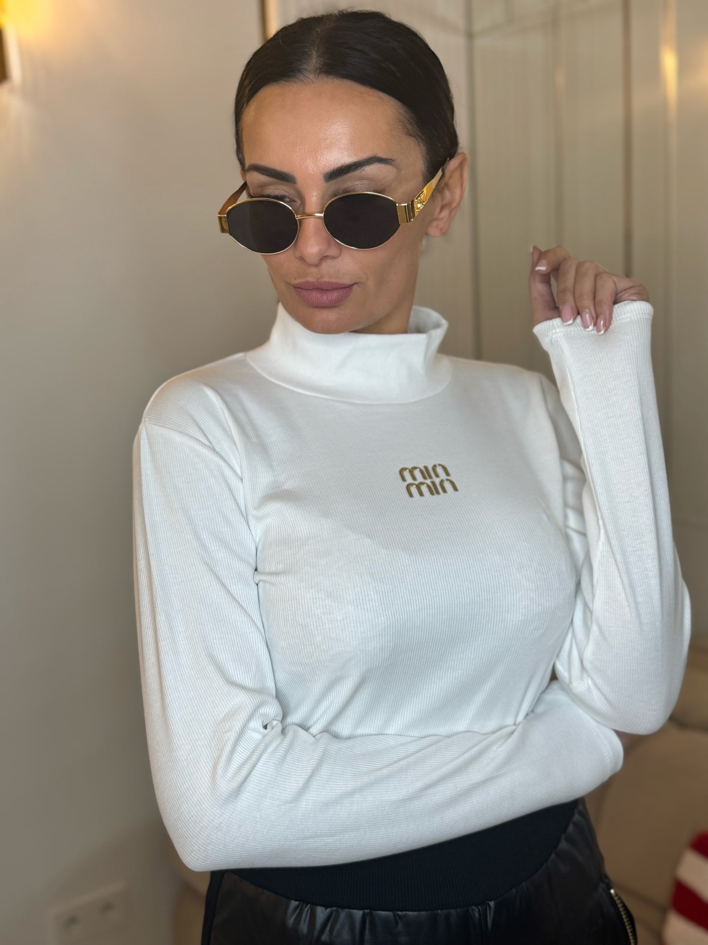 Golf Basic w Prążki Slim Fit