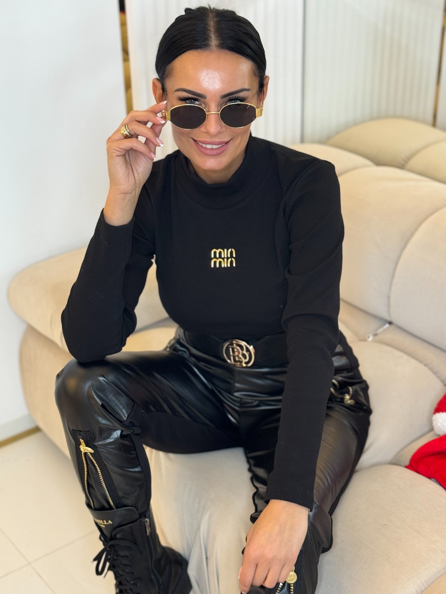 Golf Basic w Prążki Slim Fit