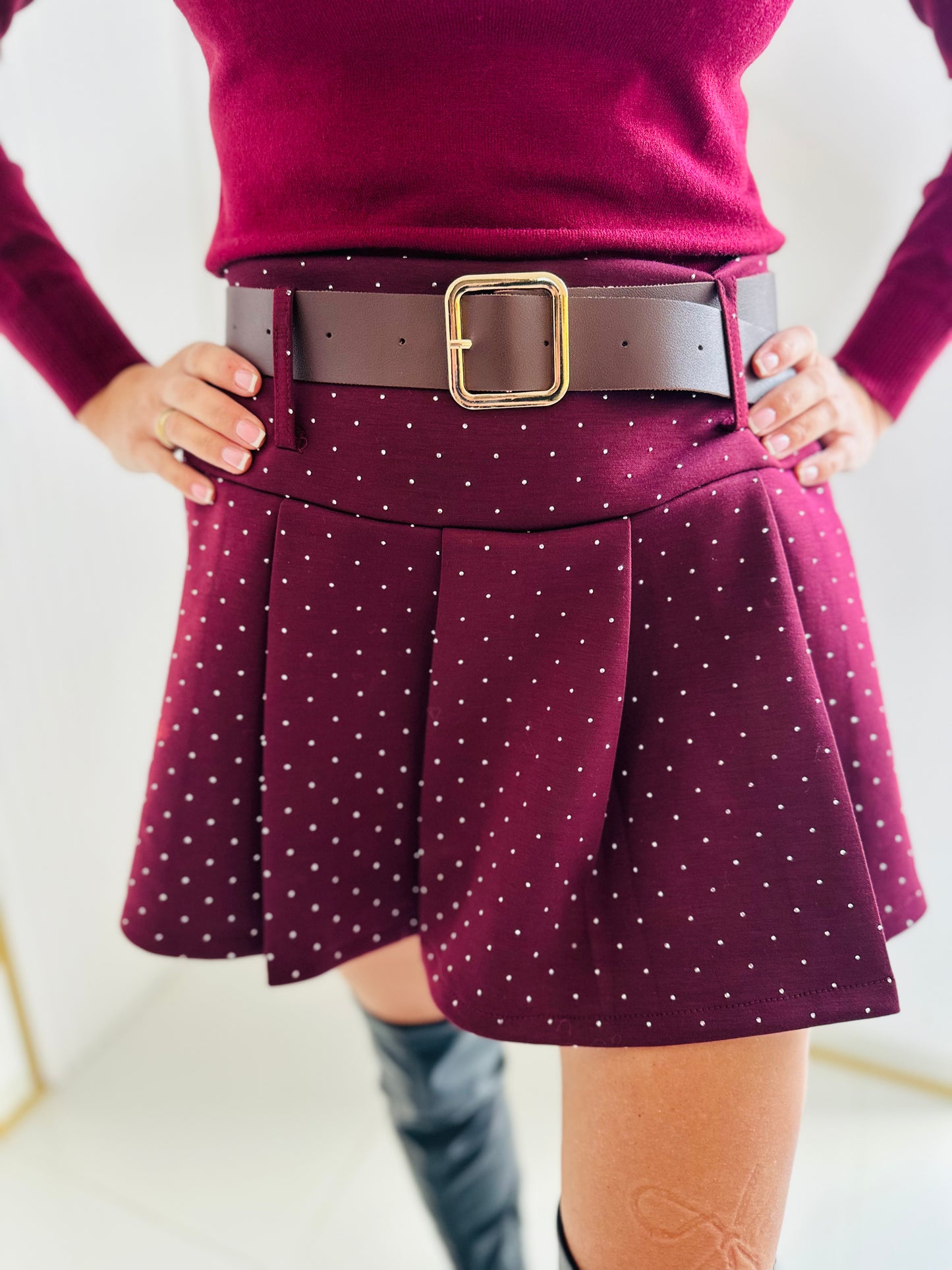 Spódniczka z cyrkoniami z Paskiem