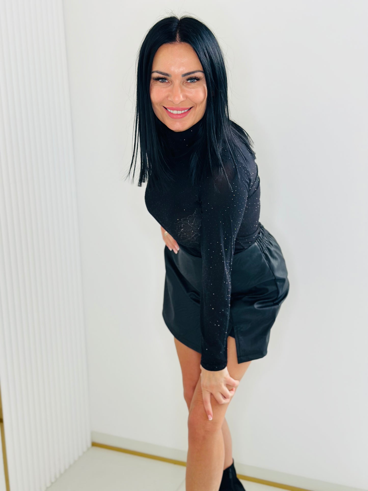 Bluzka Siateczkowa Półgolf Zdobiona Cyrkoniami