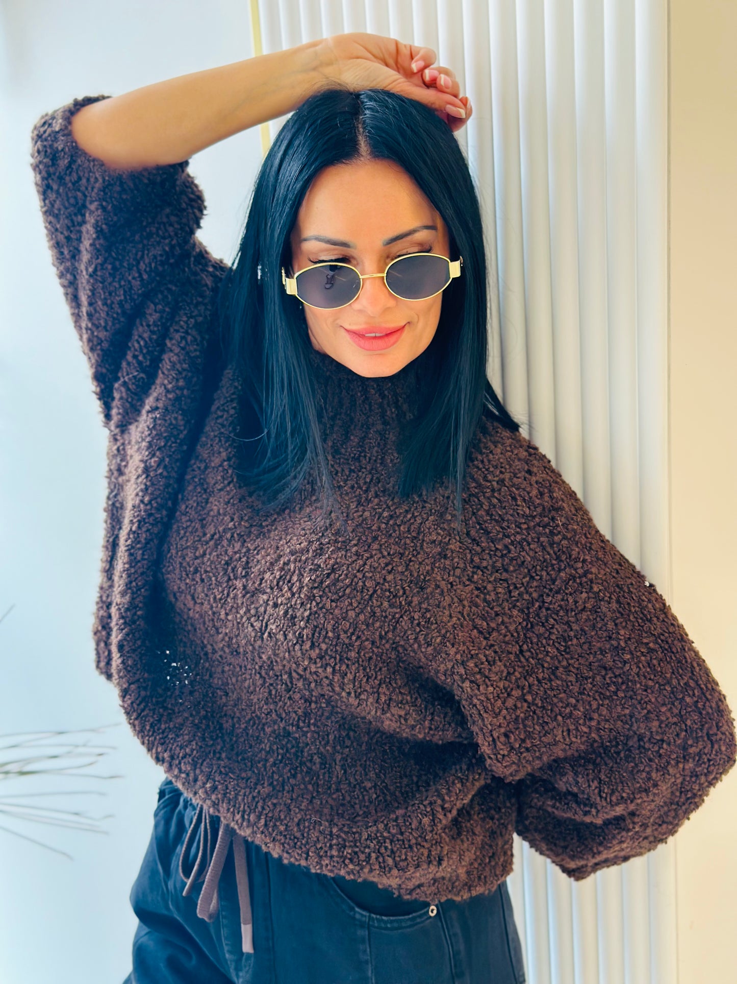 Sweter Oversize – Puszysta Dzianina typu Baranek