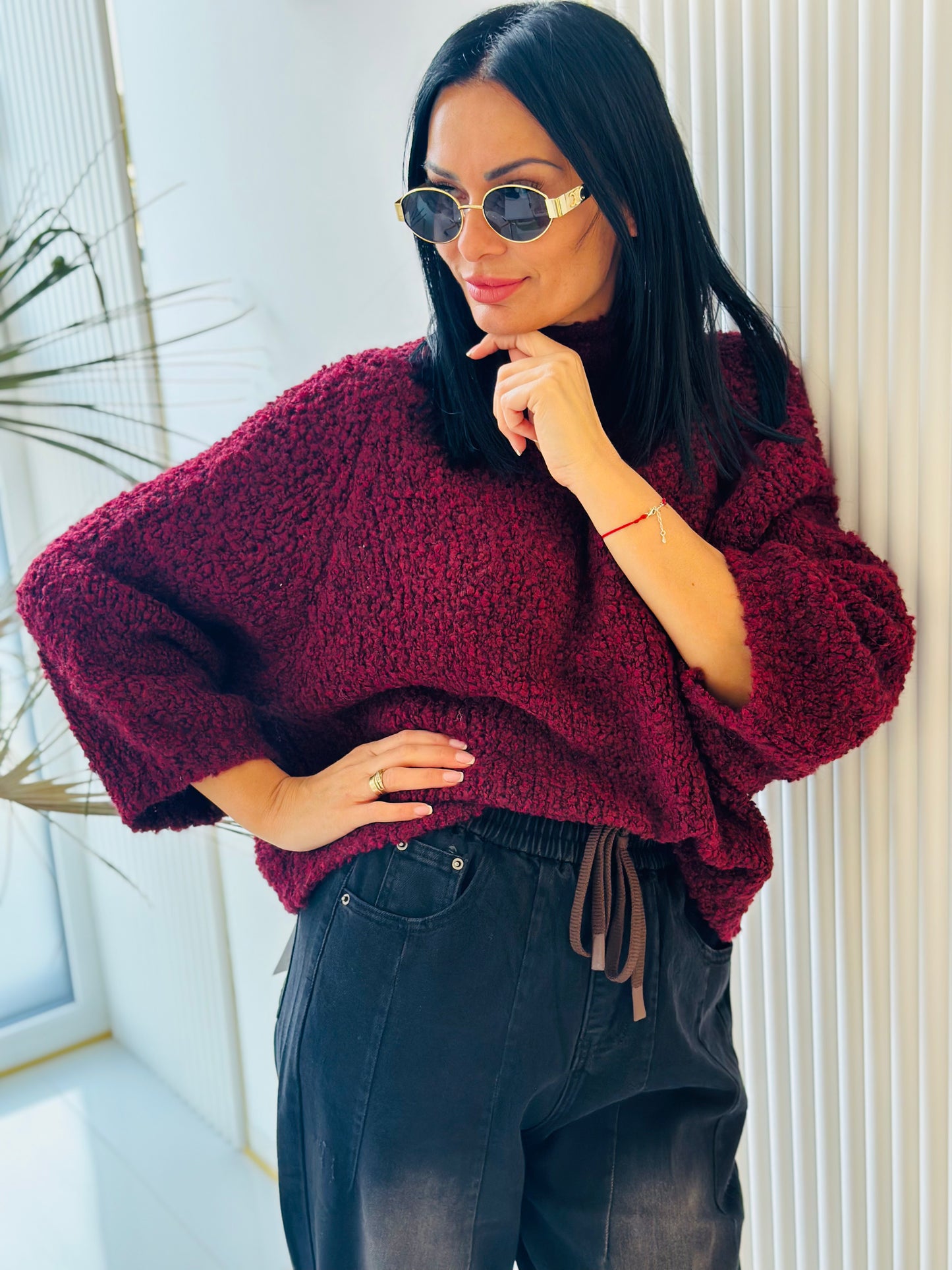 Sweter Oversize – Puszysta Dzianina typu Baranek