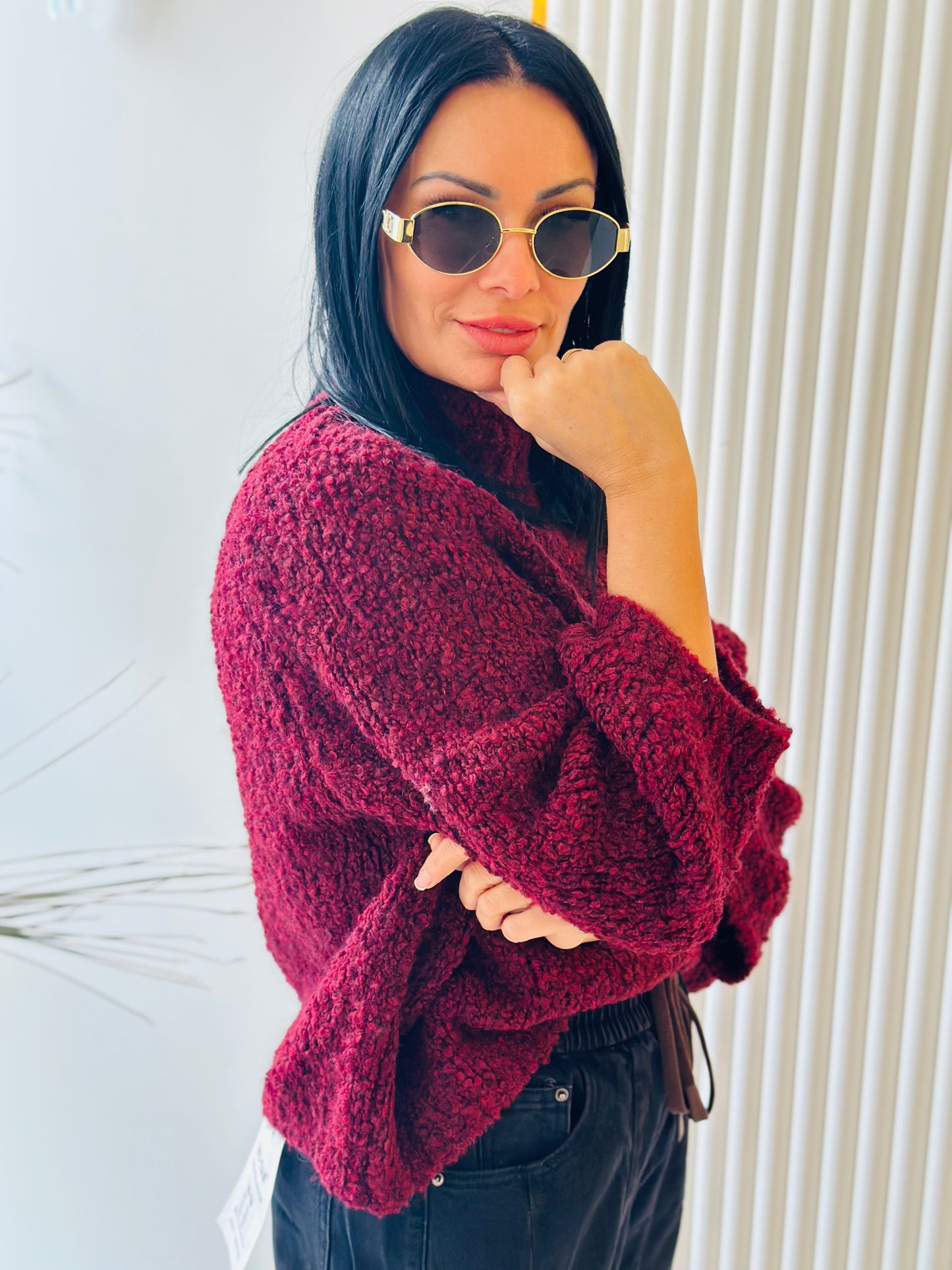 Sweter Oversize – Puszysta Dzianina typu Baranek