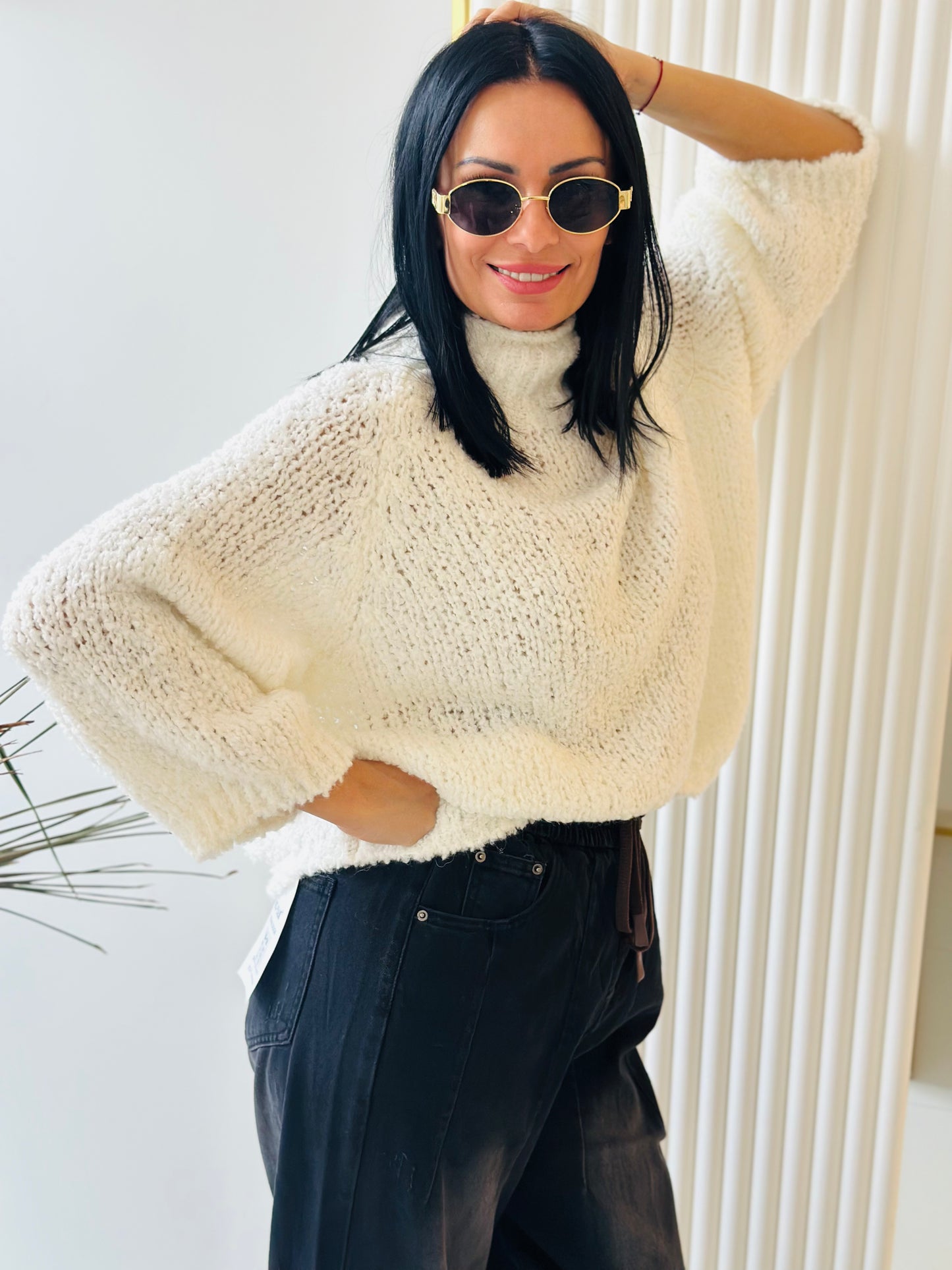 Sweter Oversize – Puszysta Dzianina typu Baranek