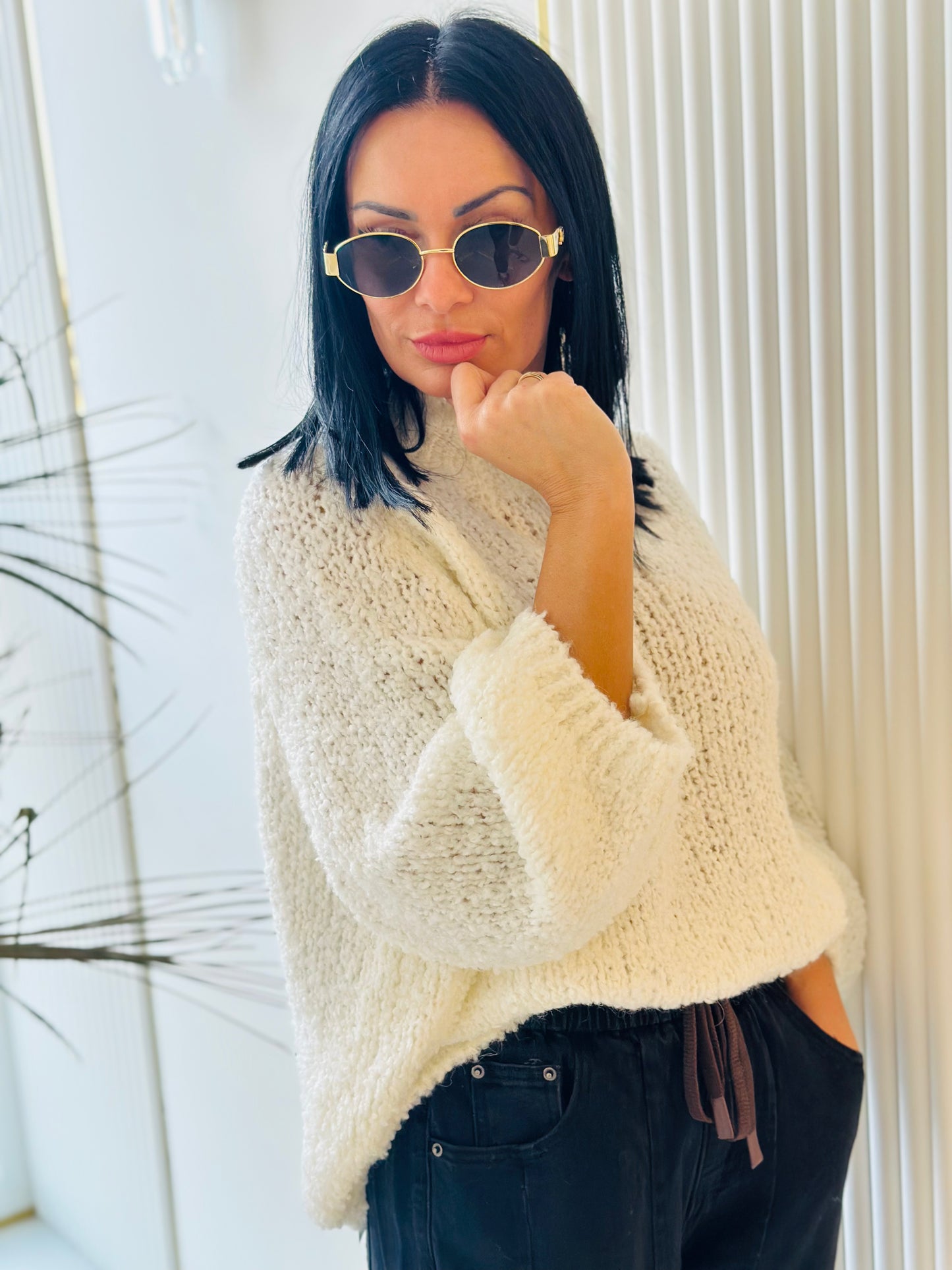 Sweter Oversize – Puszysta Dzianina typu Baranek