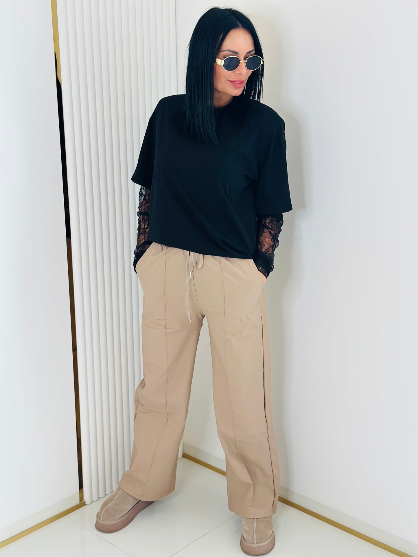 Spodnie z Ekoskóry Szeroka nogawka