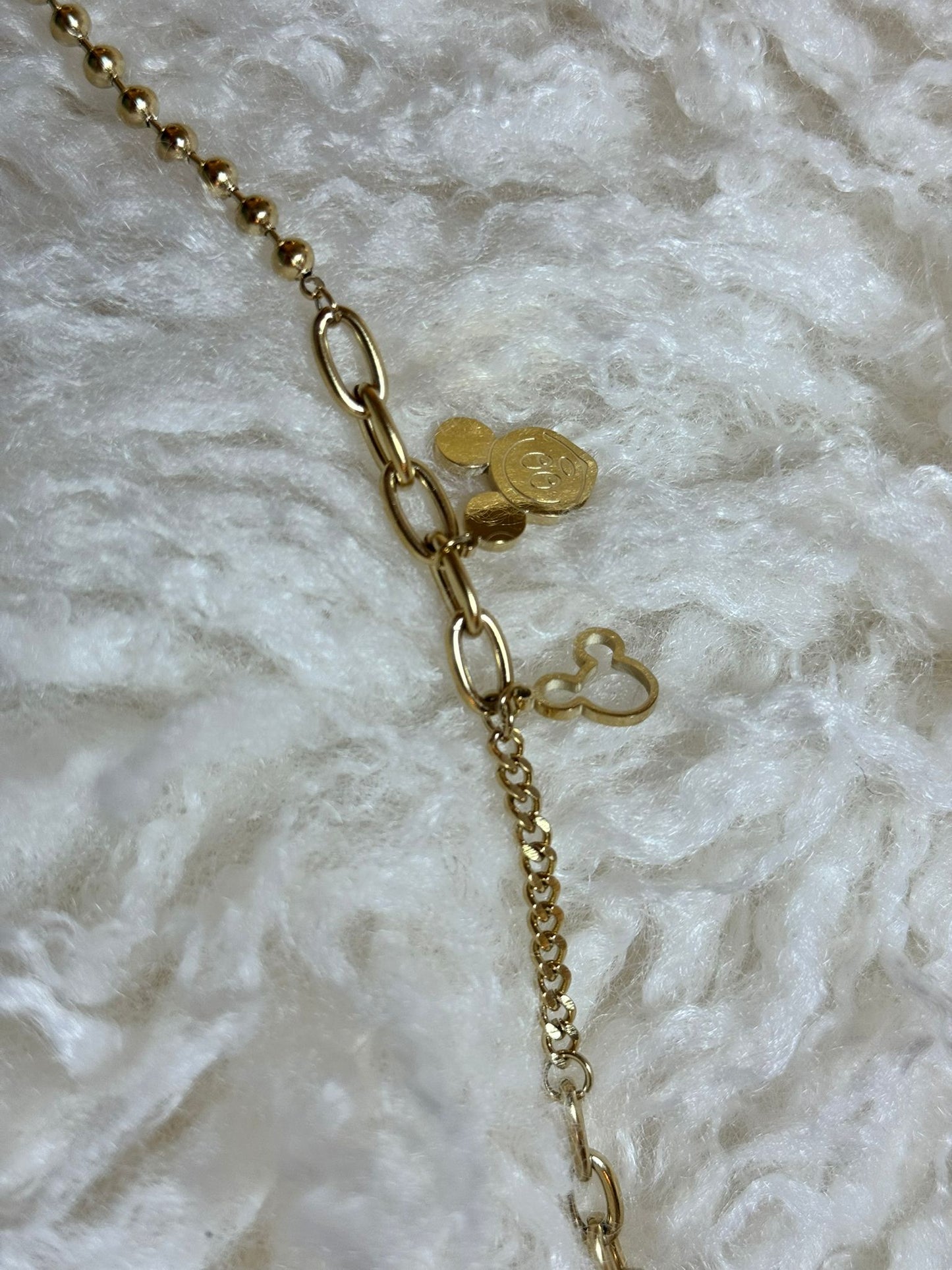 Złota Bransoletka z Motywem Myszki