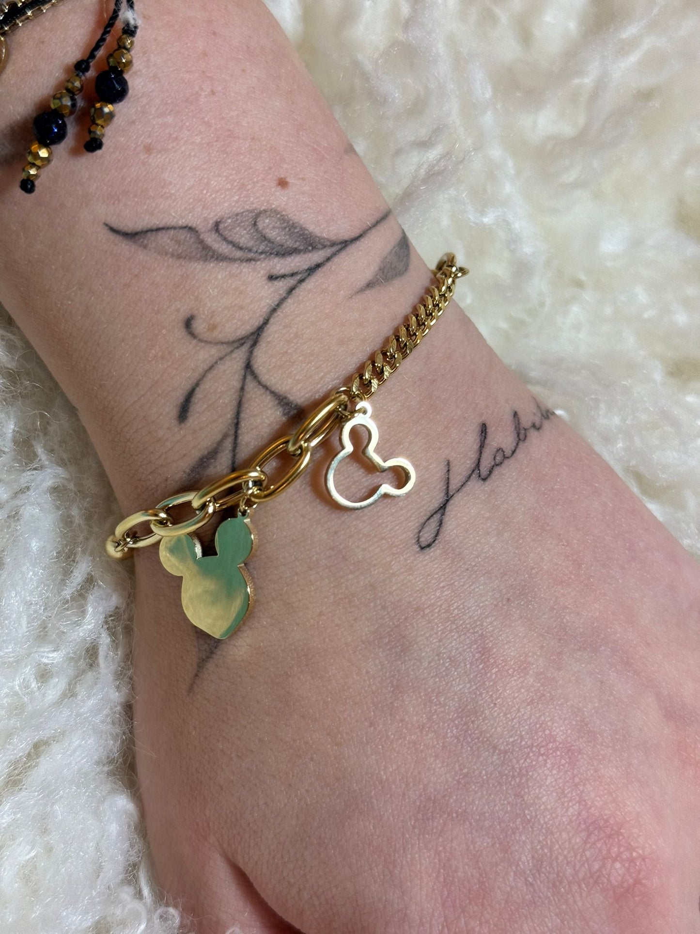 Złota Bransoletka z Motywem Myszki